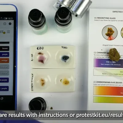 CBD / THC reagent test kit results